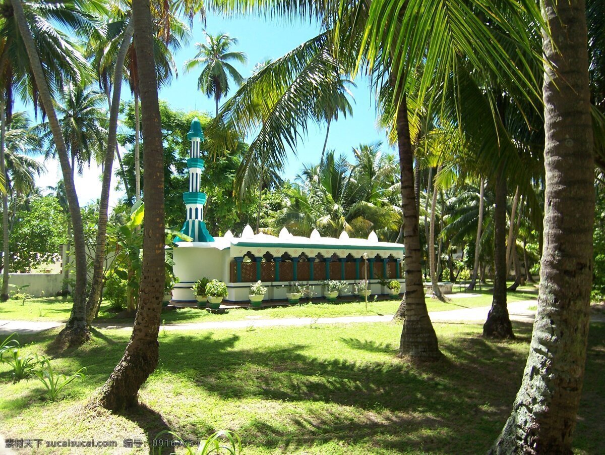 碧海 国外旅游 海岸 海岛 海滩 建筑 蓝天 旅游摄影 椰林景观 马尔代夫 椰树 椰林 游人 海风 psd源文件