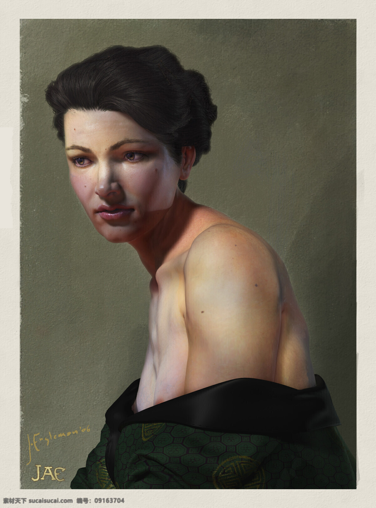 绘画书法 女人 设计图库 头像 文化艺术 油画 一个 headofawoman 人物肖像油画 家居装饰素材