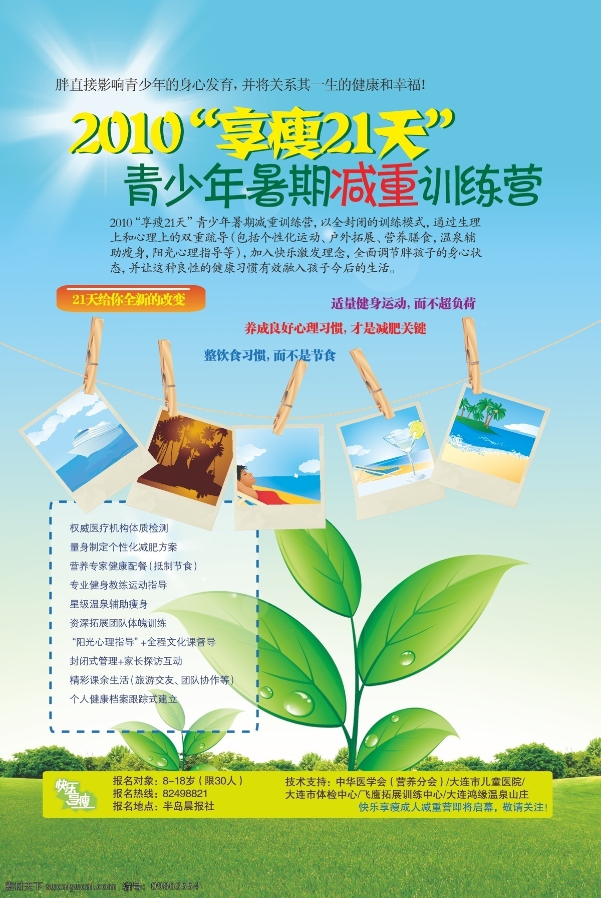 暑假 训练营 发芽 树苗 易拉宝 展板 展板模板 暑假训练营 海报 照片夹 矢量