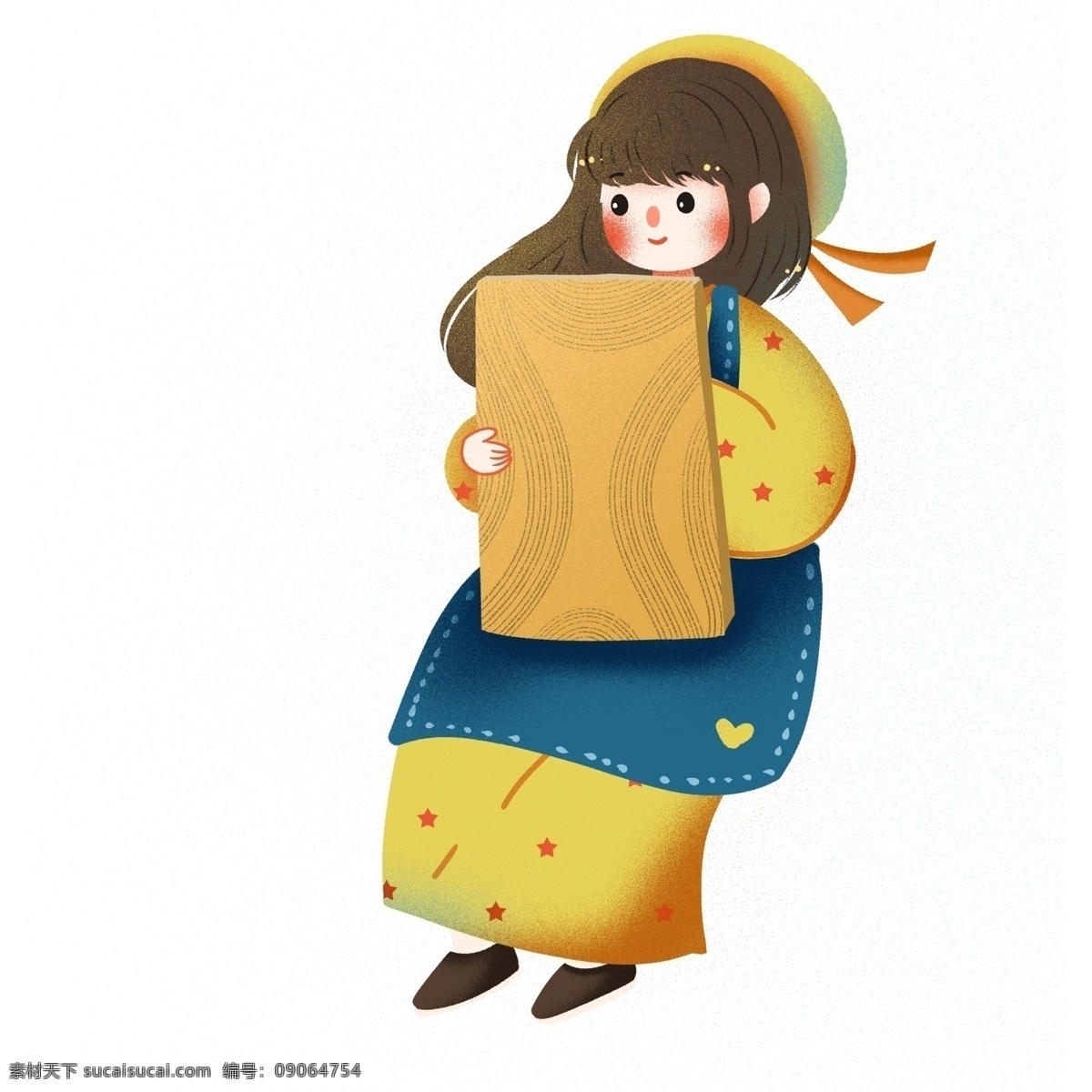 春季 户外 写生 女孩 手绘 漫画 插画 户外写生 画画 人物 可爱女生