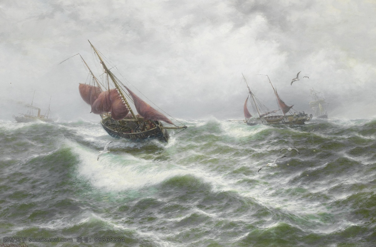欧式油画 宫廷 风景 装饰画 海报 无框画 复古 抽象 帆船 航海 大海 共享装饰画 文化艺术 绘画书法