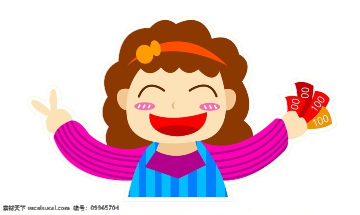 促销卡通人物 促销 卡通人物 彩色 白色
