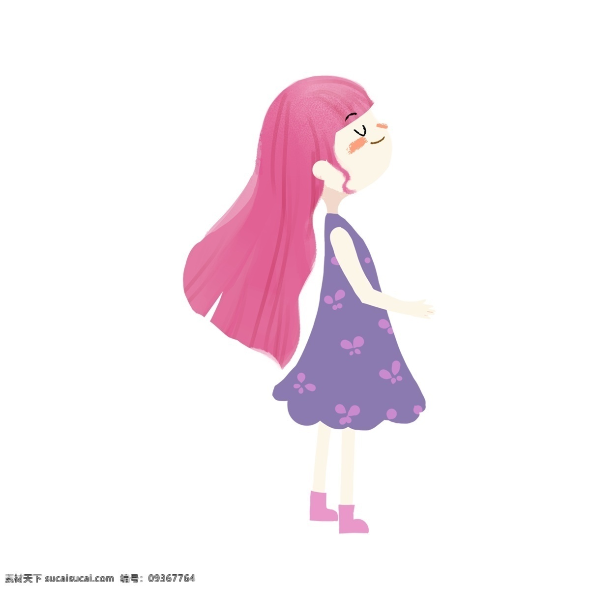 一个 美丽 漂亮 穿着 裙子 的卡 通 小女孩 免 扣 卡通 穿着裙子 免扣 美丽的女孩 漂亮的小姑娘