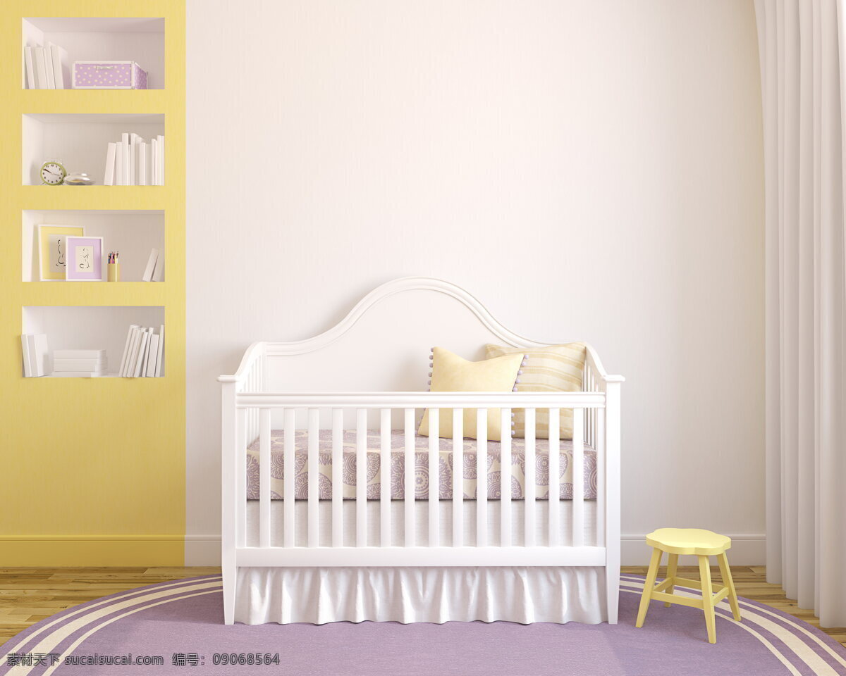 婴儿 房 装修 效果图 高清 卧室 婴儿床 床铺 木床 小床