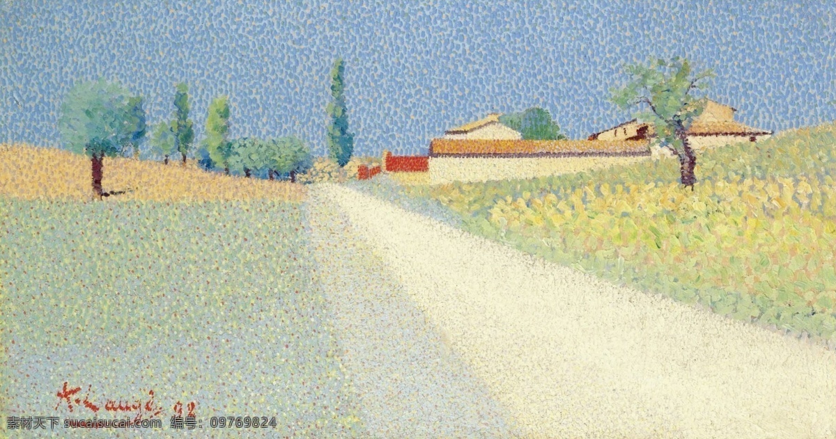 壁画 草原 大树 房屋 房子 风景 绘画书法 精品 农舍 乡村 乡下 田野 农田 野外 青草 自然 美景 景色 景观 绿色 树木 绿树 油画 欧洲油画 珍藏 馆藏 装饰画 美术 精美油画 名画 名作 艺术品 欧式绘画 文化艺术 大师作品 美术作品 家居装饰素材
