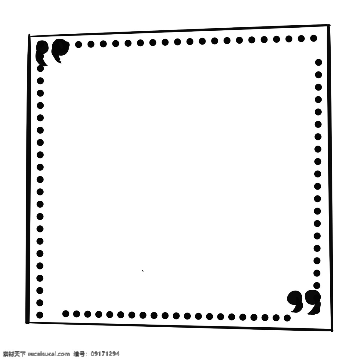 手绘 框 简约 波 点 方形 标点 免 扣 简单 可爱 黑色 波点 冒号 几何框 方形框 黑色框 边框黑色 简单框 简约框