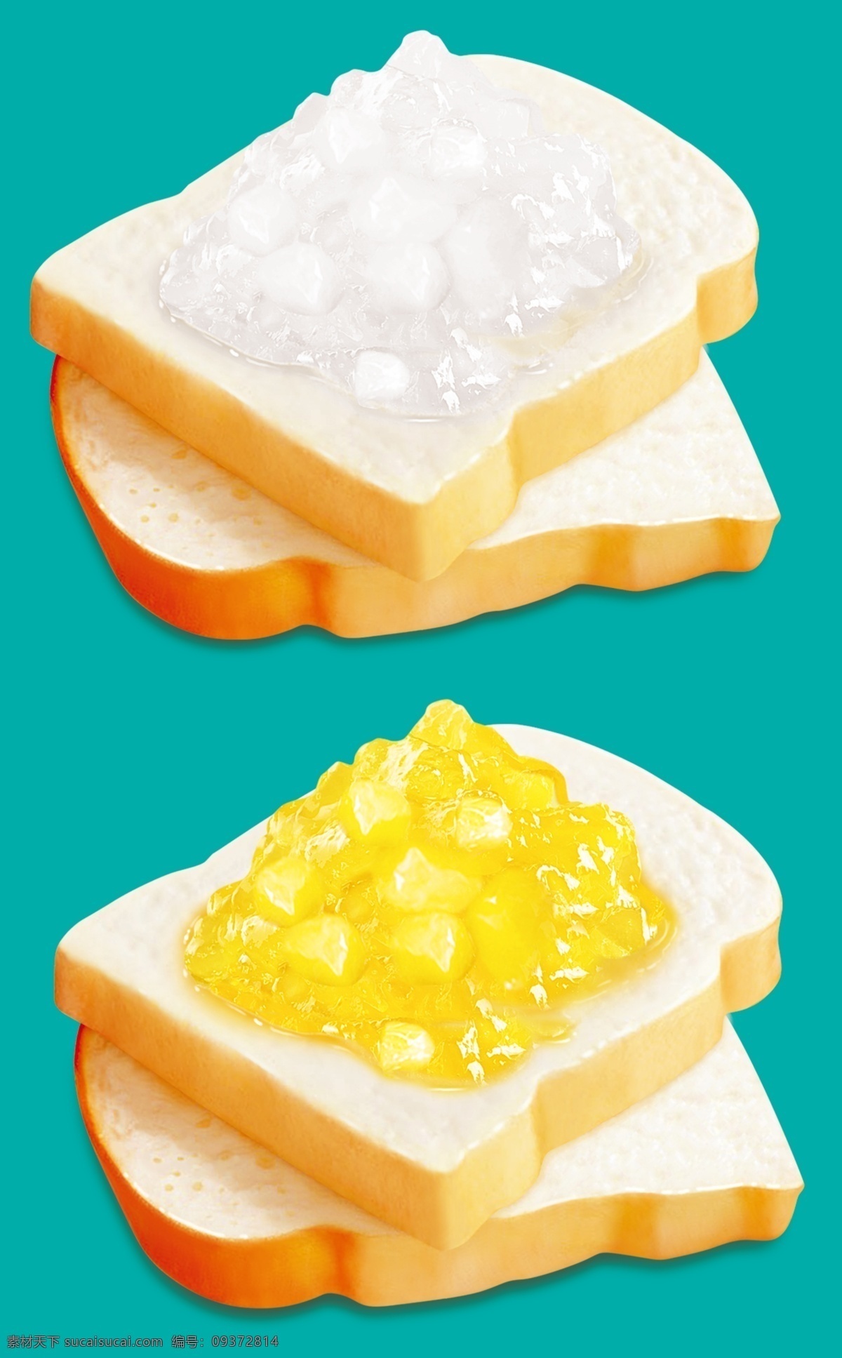 吐司 炼乳 菠萝 食品包装 面包 果粒 果酪 水果丁 包装设计