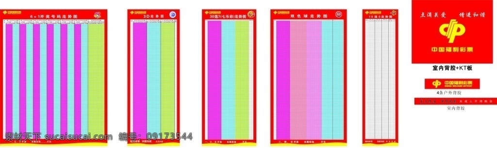 福彩走势图 3d走势图 30选7 双色球 15选5 失量 其他设计 矢量