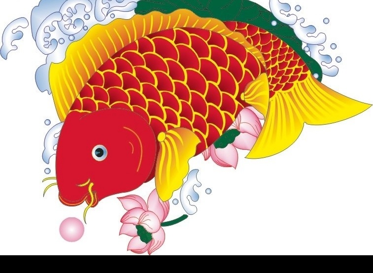 漂亮的鲤鱼 矢量图库 底纹 条纹线条 文化艺术 节日素材 格式 鲤鱼