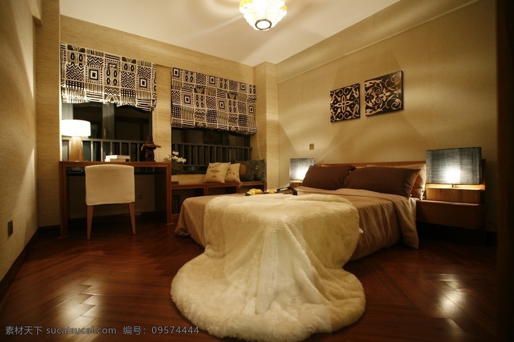 简约 卧室 白色 灯光 装修 室内 效果图 白色椅子 浅色地板砖 置物柜
