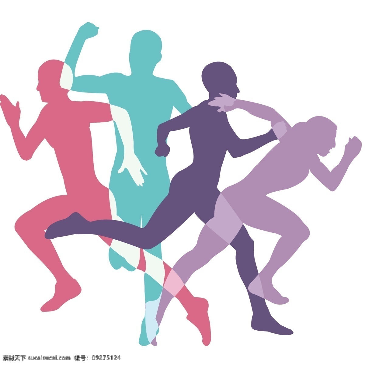 跑步的人 马拉松 彩色人物 奔跑的人 跑 标志图标 其他图标
