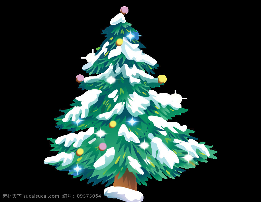 雪 盖 圣诞树 元素 png元素 节日 免抠元素 气氛 透明素材 下雪 新年 娱乐