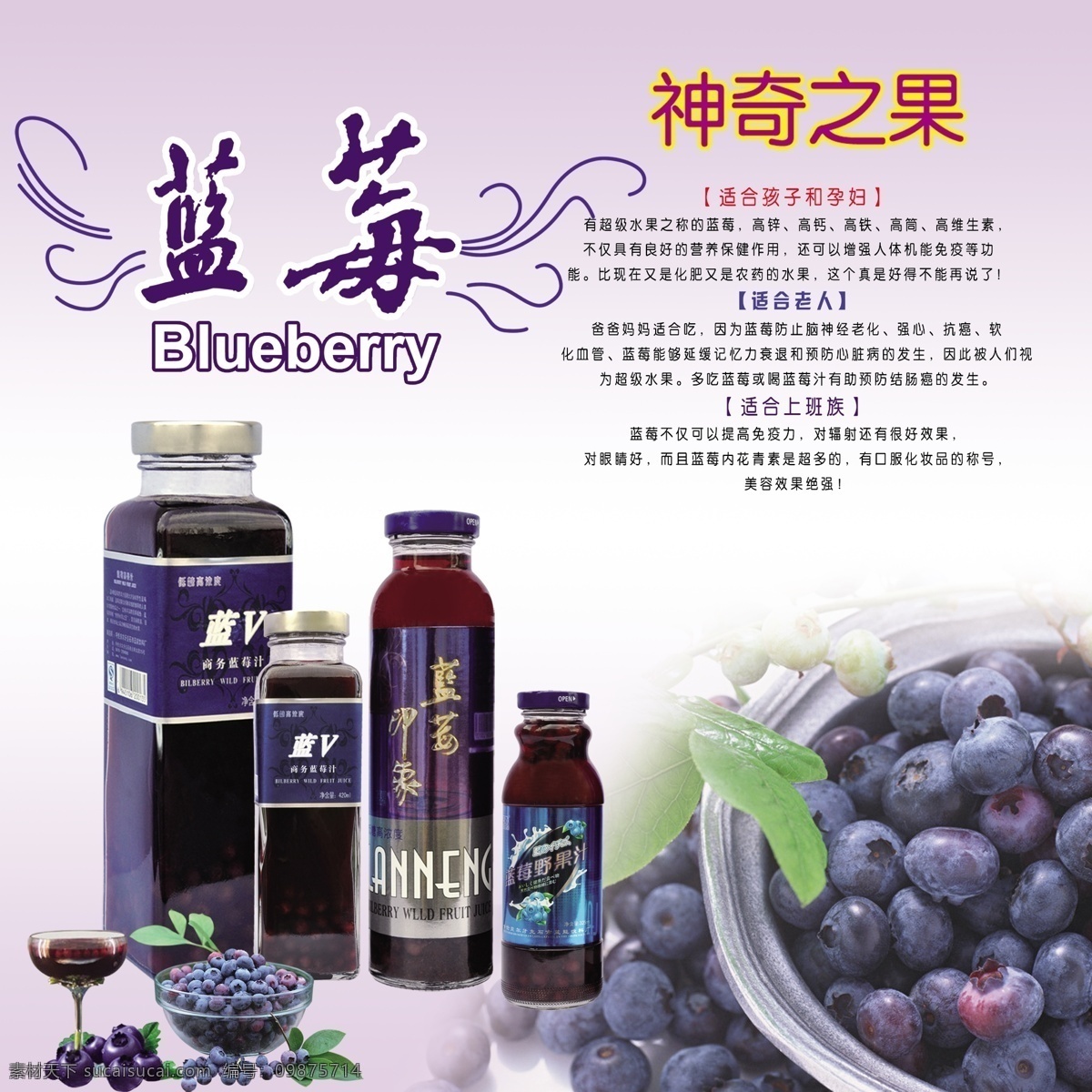蓝莓 神奇之果 果子 蓝莓果 广告设计模板 源文件