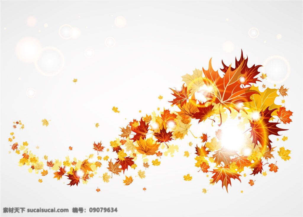 创意 秋天 树叶 矢量 背景 背景素材
