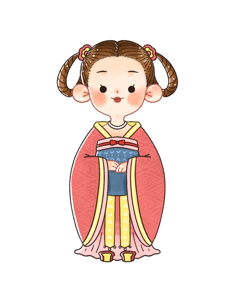 水彩 人物 卡通 插画 古风 女性 古装 汉服 漫画 水墨 分层