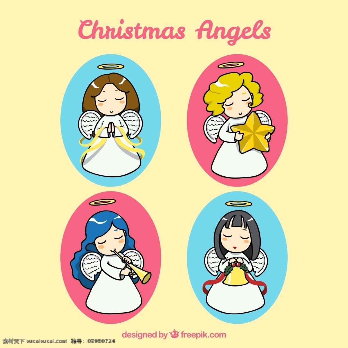 款 可爱 圣诞 天使 星星 铃铛 圣诞节 可爱的天使 动漫动画 动漫人物