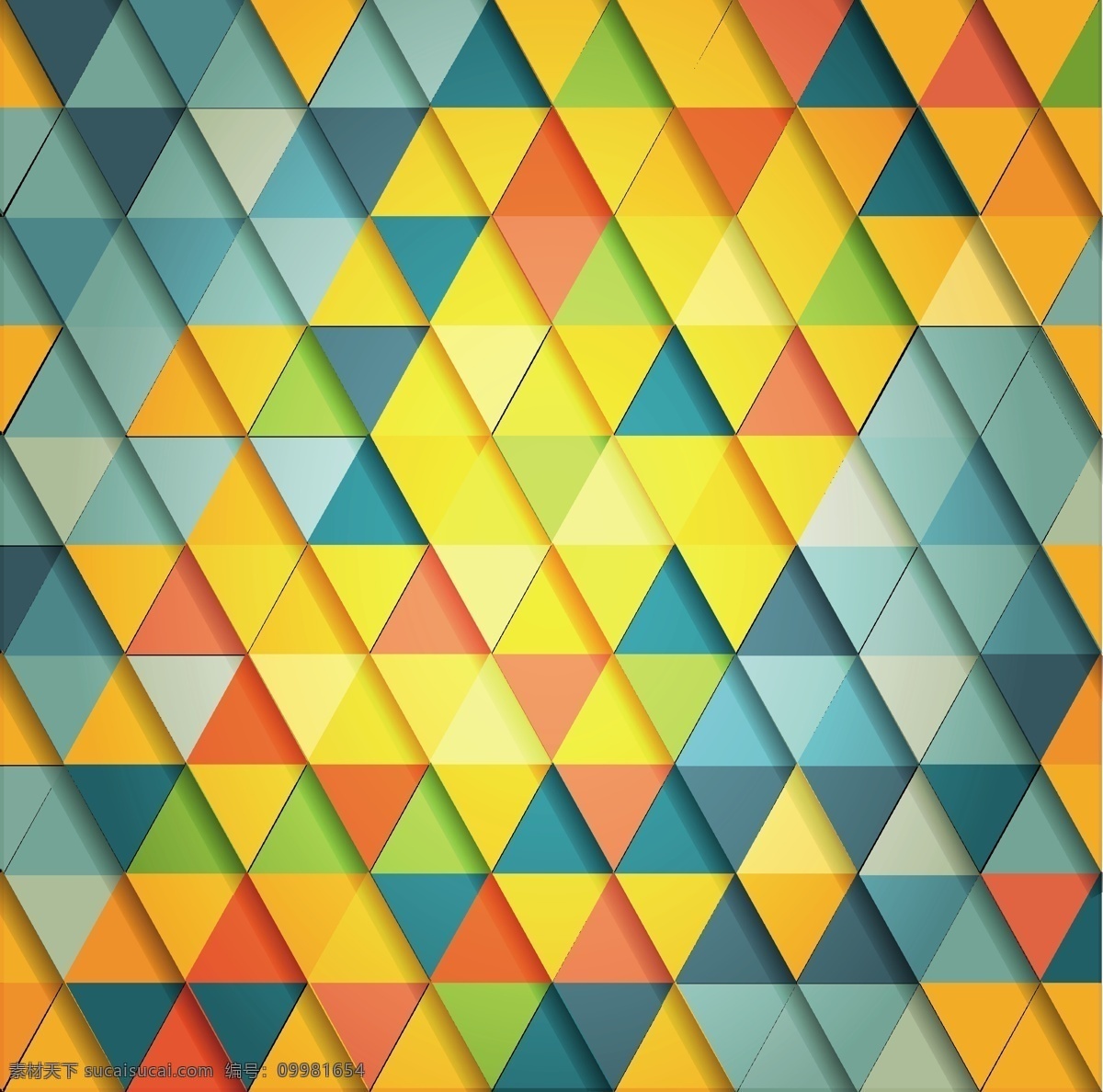 三角 拼 格 背景 矢量 矢量素材 缤纷 三角形 纸质 格子 黄色