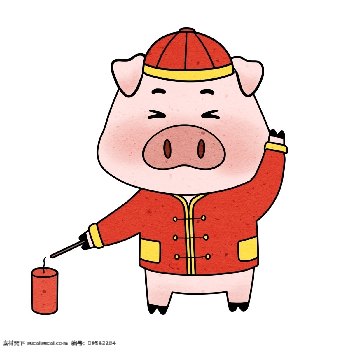 猪年 金 猪 2019 年金 放 烟火 金猪 小猪猪 金猪猪 2019年 拜年 恭喜发财 喜庆 祝福 过年 卡通风 童话风 插画 壁纸 装饰画