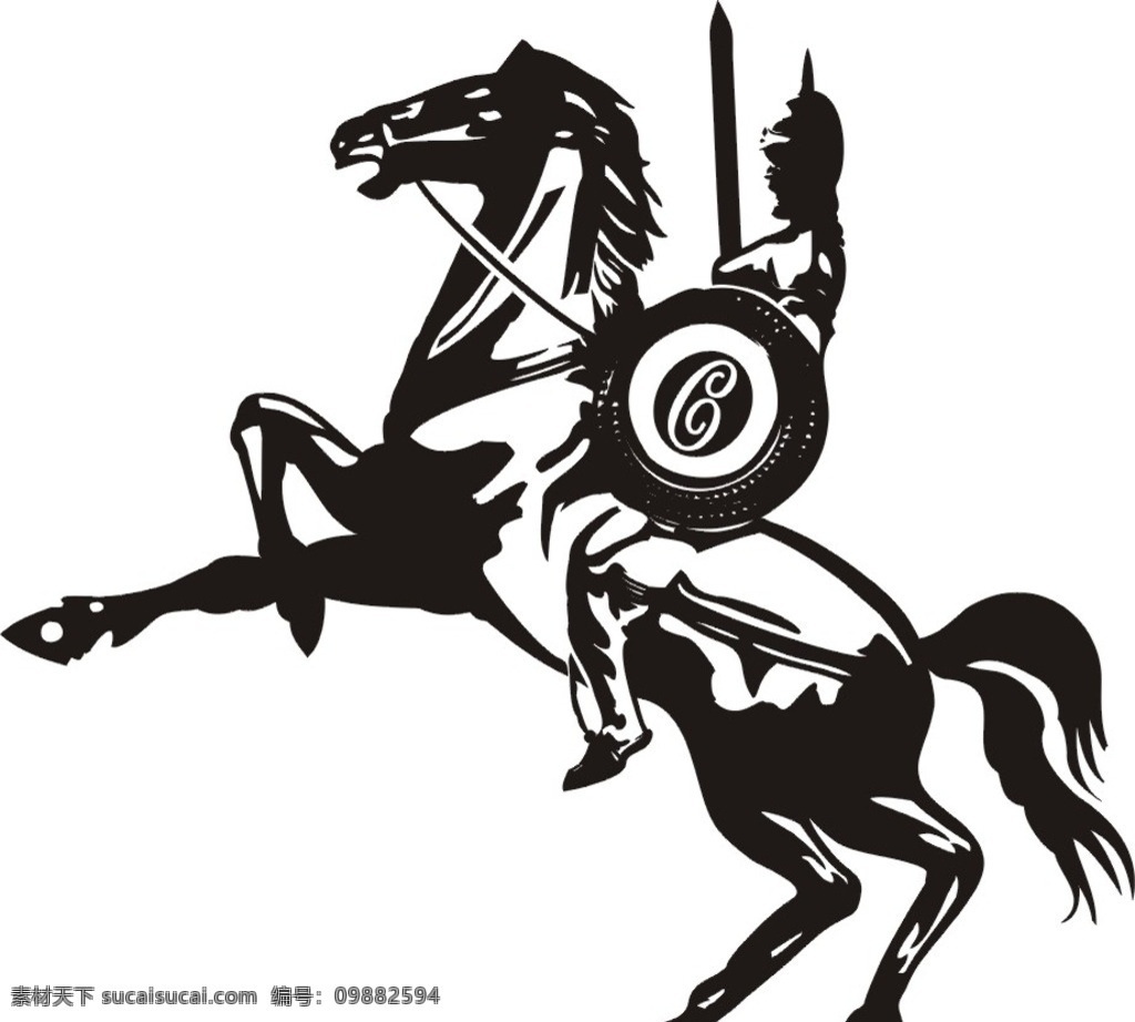 骑士 马 矢量 人物 传统文化 文化艺术