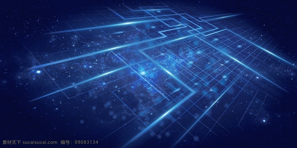 科技 线条 网络 蓝色 光点 背景 背景素材