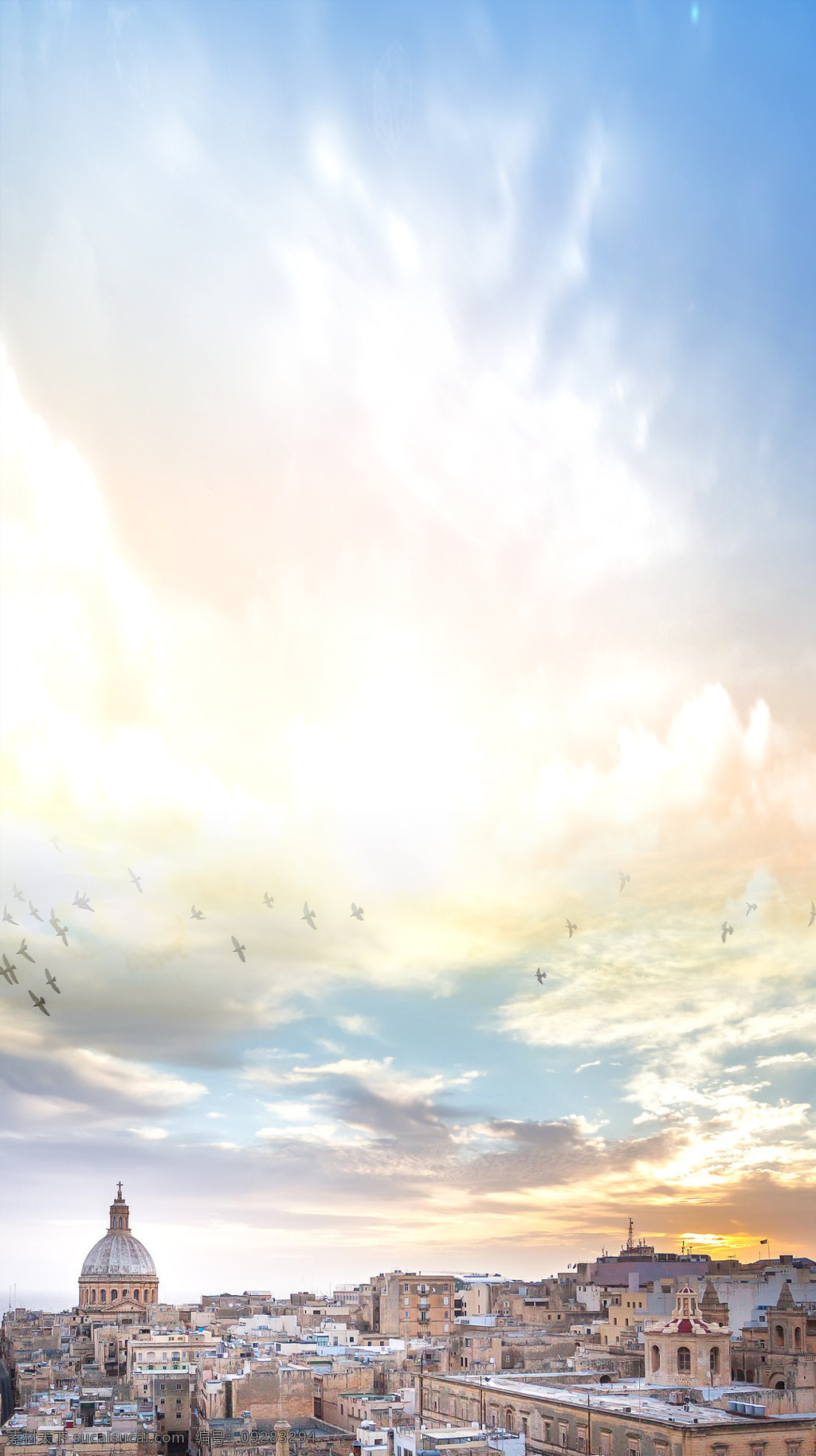 彩色 云朵 建筑 h5 背景 宫殿 h5背景