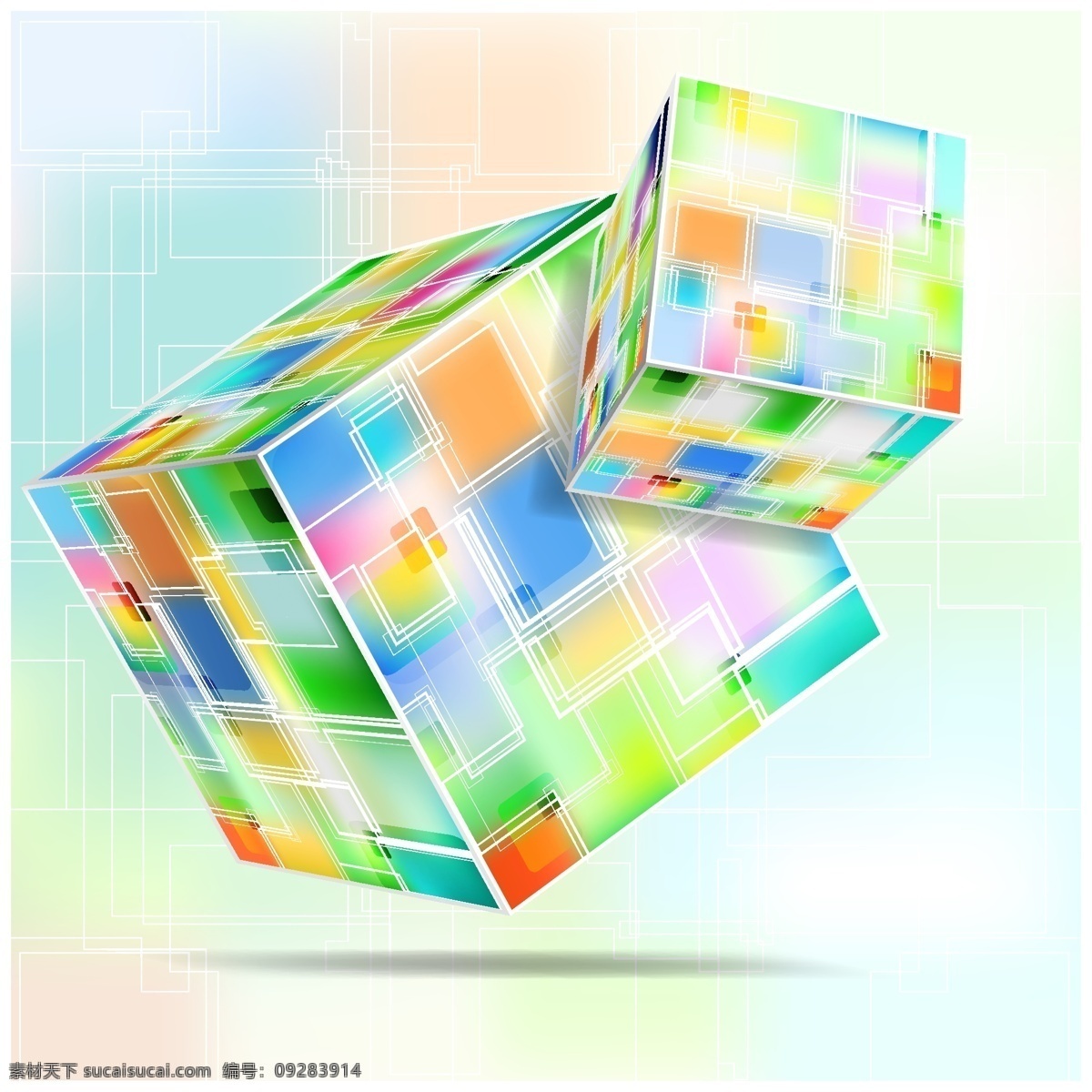 3d 立方体 背景 3d方块 3d立方体 矢量图 其他矢量图