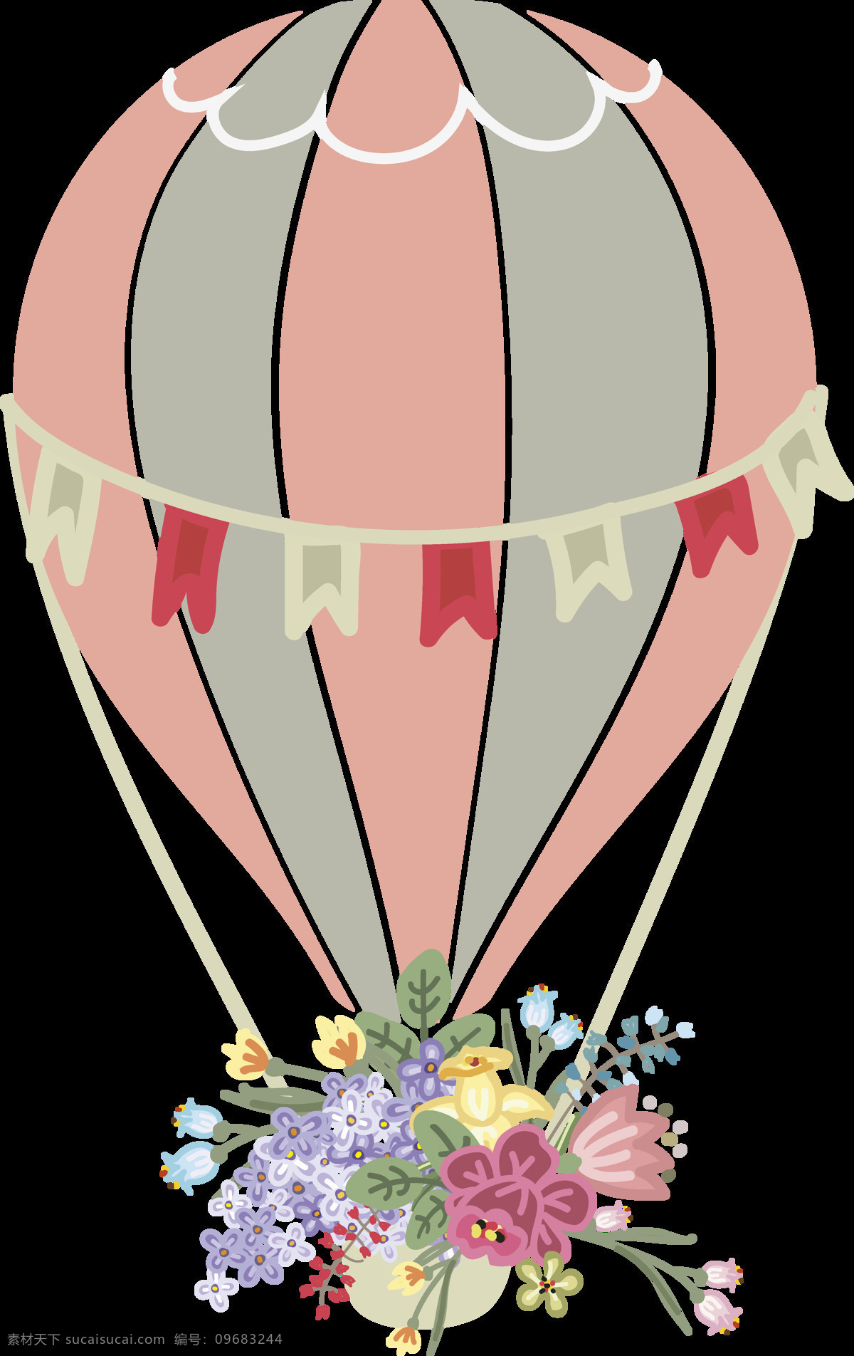 热气球 鲜花 婚礼 装饰 爱情 粉色 花朵 浪漫