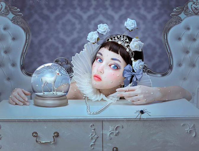 位图 插画师 natalie shau 诡异唯美插画 免费素材 面料图库 服装图案 灰色