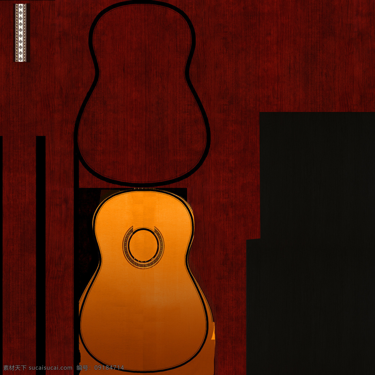 带贴图 guitar classical 吉他免费下载 吉他 文化用品 乐器模型 3d模型素材 电器模型