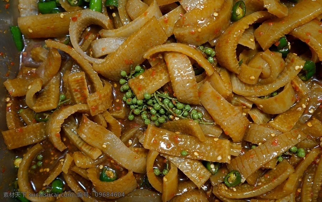 泡猪皮图片 猪皮 卤菜 凉拌 辣椒 花椒 青椒 小米辣 麻辣 餐饮美食 传统美食