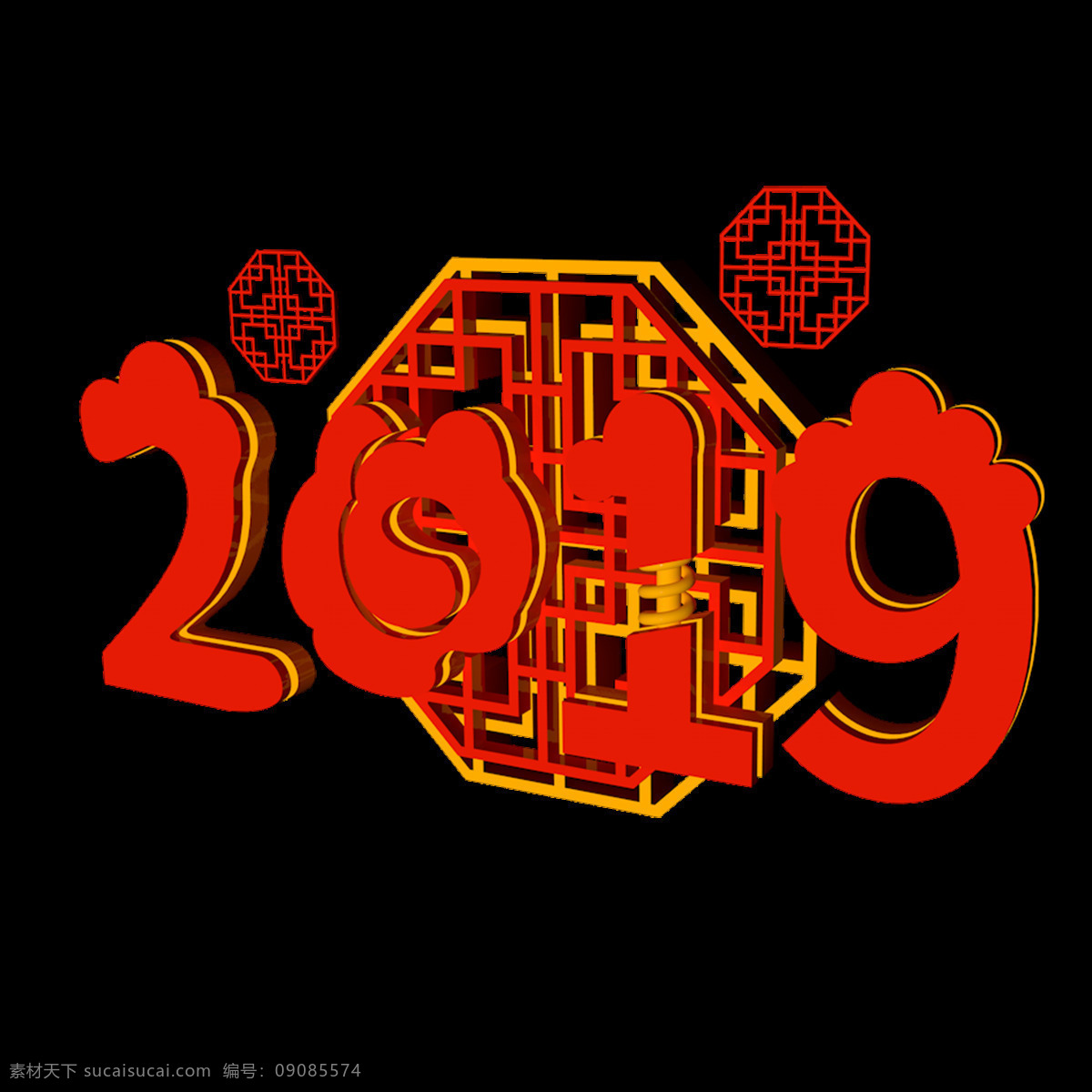 c4d 渲染 2019 艺术 字 边框 古典