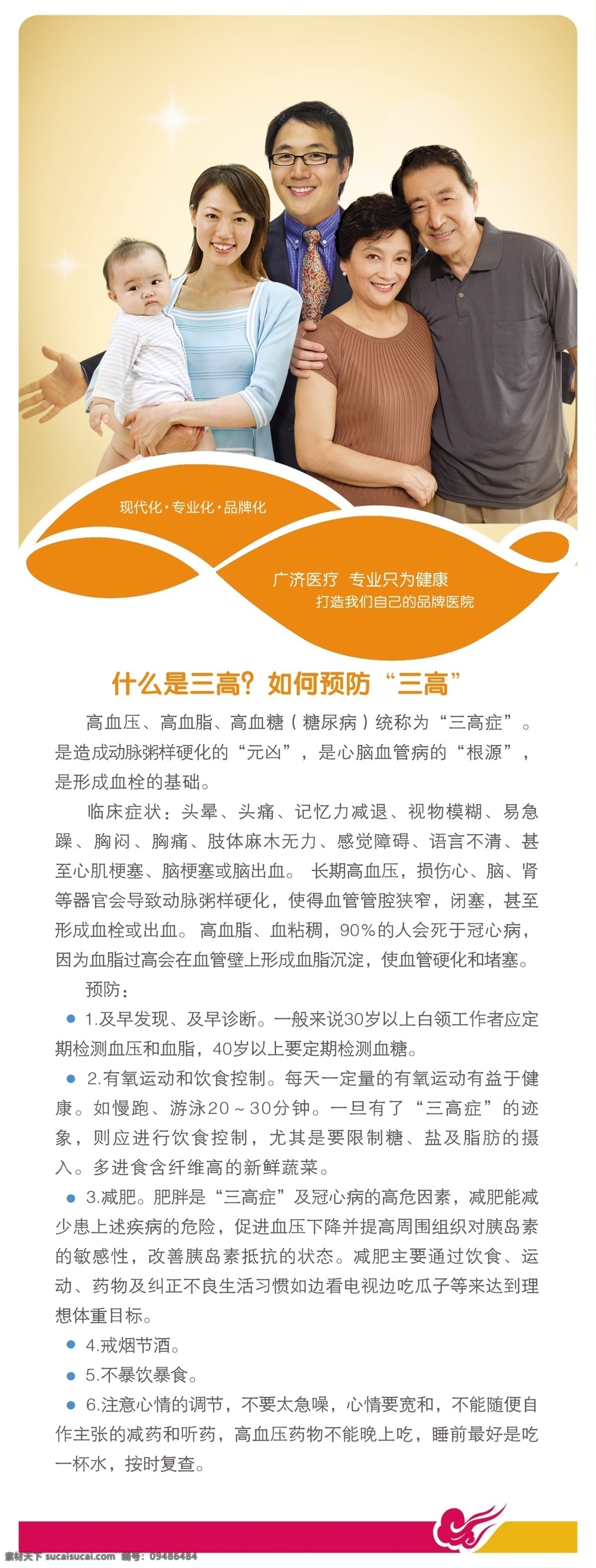 医疗展架 医疗 健康 家庭 三高知识 展板展架 人物 分层 源文件