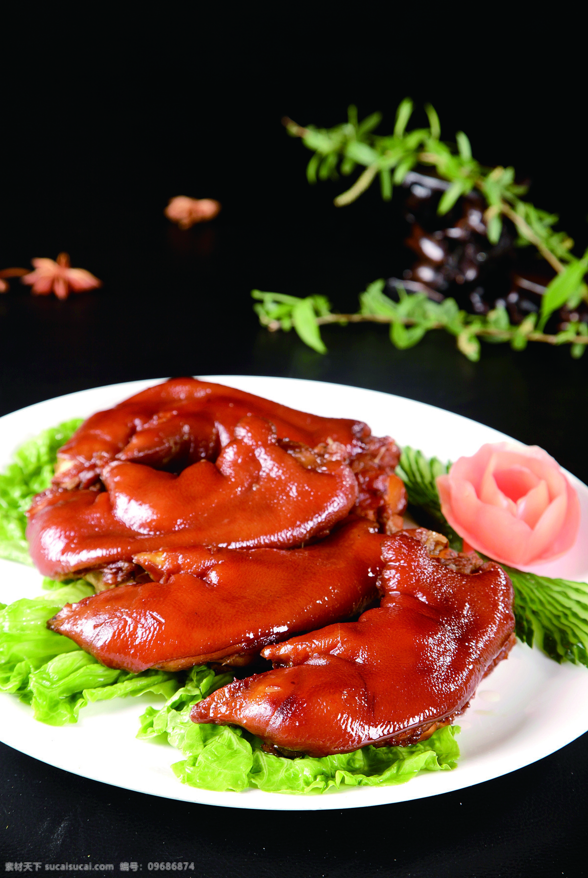 酱猪蹄 猪蹄 东北菜 名菜 中餐 热菜 美食 美味 精致餐饮 高清菜谱用图 餐饮美食 传统美食