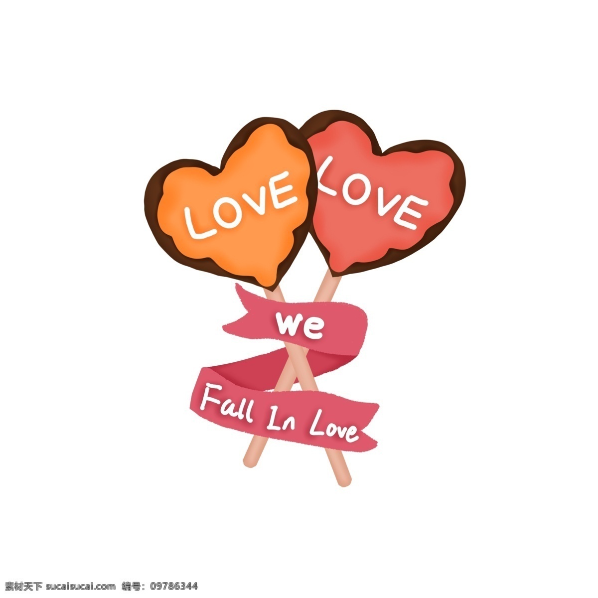 手绘 情人节 巧克力 元素 商用 手绘巧克力 情人节元素 love 彩带 立体巧克力 浪漫巧克力