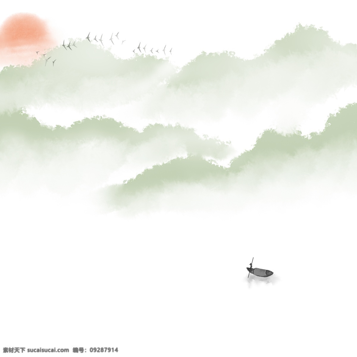 卡通 手绘 中国 风 划船 人 卡通手绘 中国风 水彩 水墨 小清新 唯美 山 山峰 正在划船的人 远处的山峰 小鸟