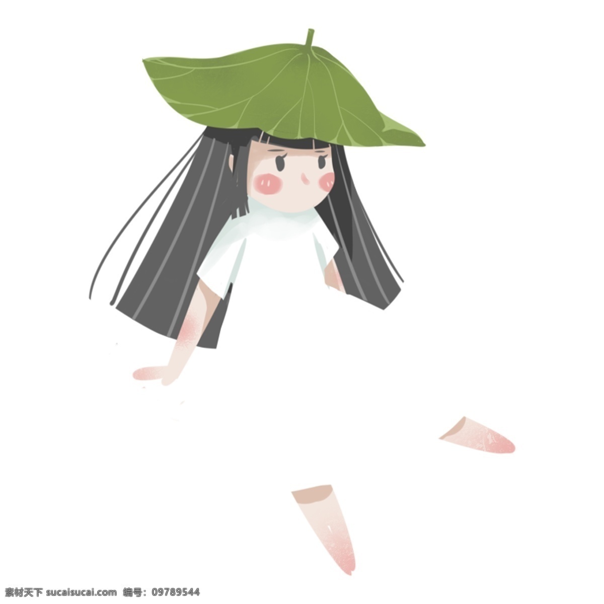 可爱 风 白衣 女孩 插画 人物 元素 可爱风 白衣女孩 人物元素 清新 中国女孩