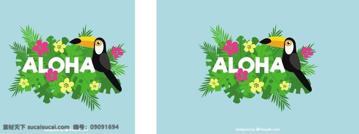 平面设计 鹈鹕 背景 花卉 夏季 花卉背景 树叶 热带 平 夏威夷 季节 热带花卉 背景花卉 异国情调