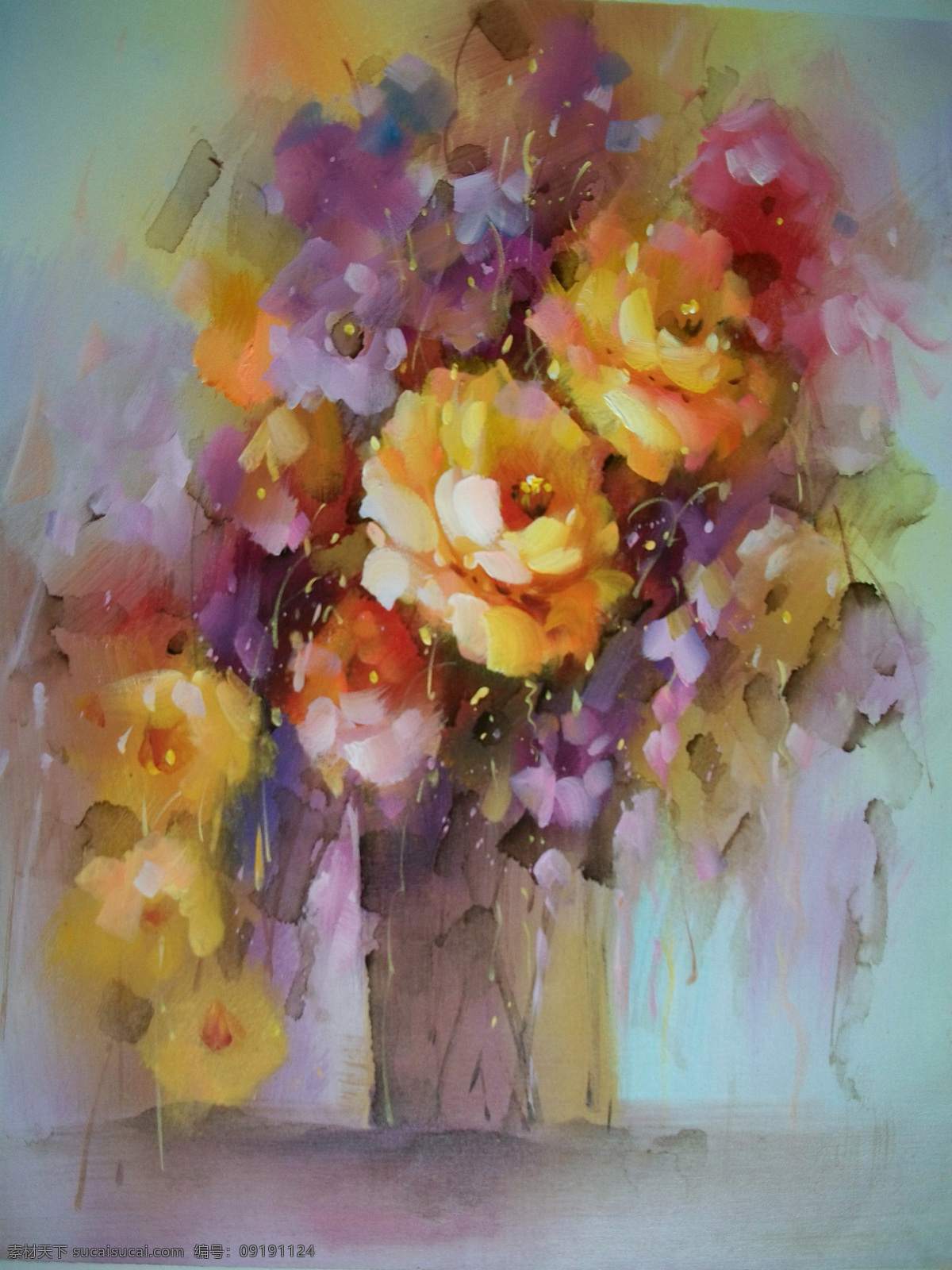 静物 花朵 油画 插花 花瓶 绘画书法 文化 文化艺术 艺术 印象画 静物花朵油画 装饰素材