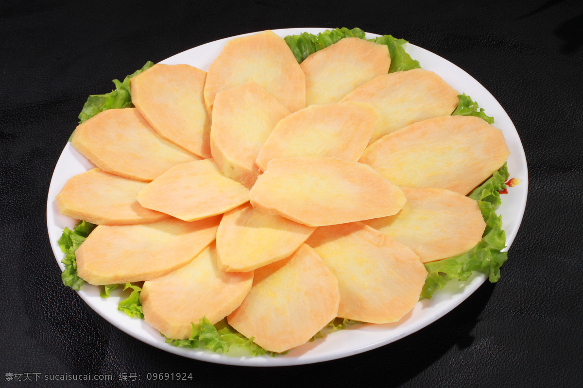 地瓜片 红薯片 火锅 火锅菜品 豆捞 火锅配菜 涮锅子 火锅食材 食物原料 餐饮美食 传统美食 菜品 大全