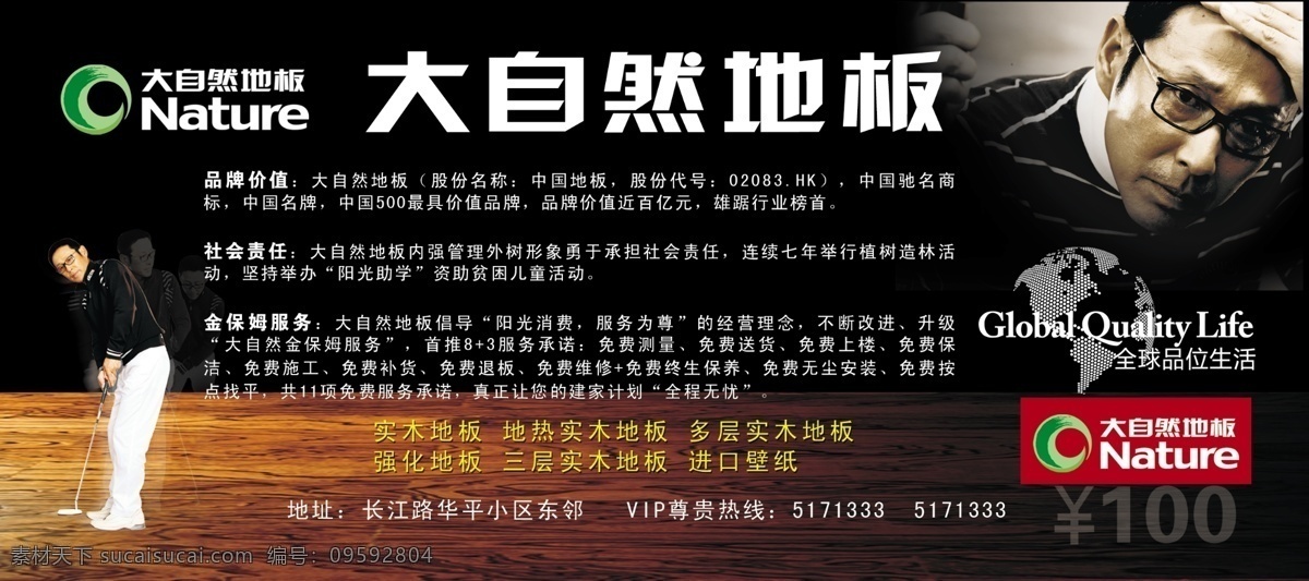 大自然 地板 陈道明 大自然地板 标志 广告设计模板 源文件 其他海报设计
