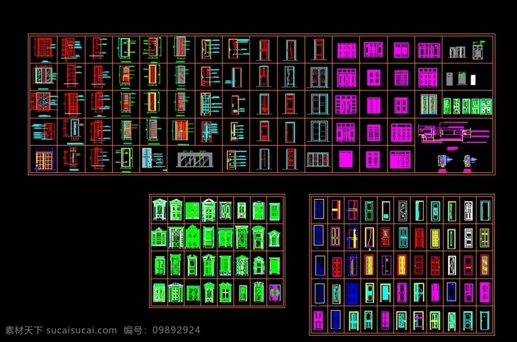 cad门图例 cad 门 cad门 cad图例 cad模块 环境设计 室内设计 dwg