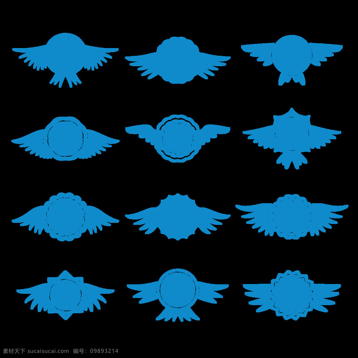 蓝色 调 抽象 翅膀 免 抠 透明 图 层 手绘翅膀 翅膀元素 小 天使 卡通翅膀 翅膀图片素材 纹身图案 翅膀素材 手绘翅膀图片