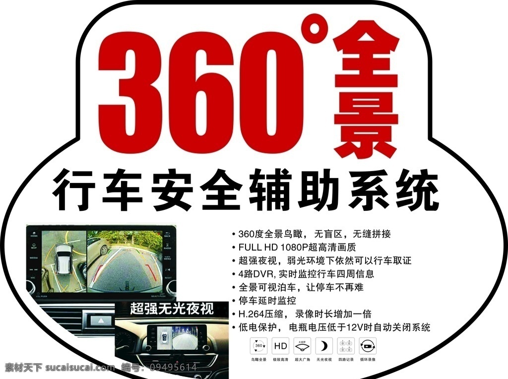 360全景 地贴 汽车 矢量 可编辑 高清 车贴 行车安全