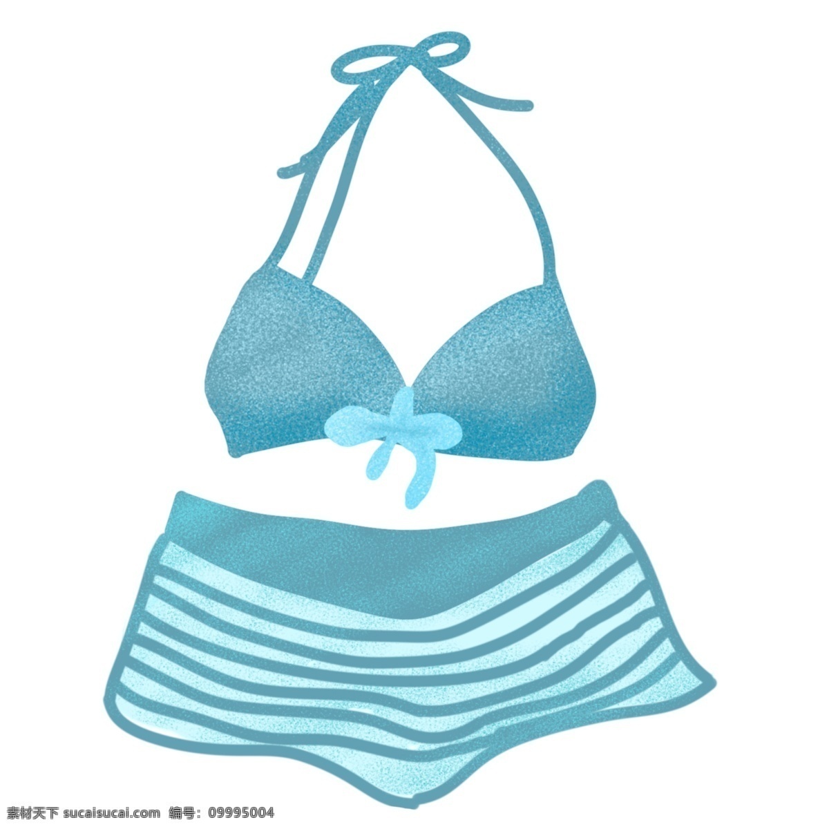 唯美蓝色泳衣 游泳服饰 泳衣 蓝色