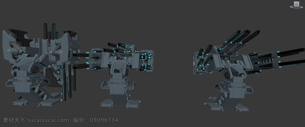 激光 炮塔 展开 三 种 形态 科幻 激光炮 3d模型 武器 战争 3d设计 其他模型 max