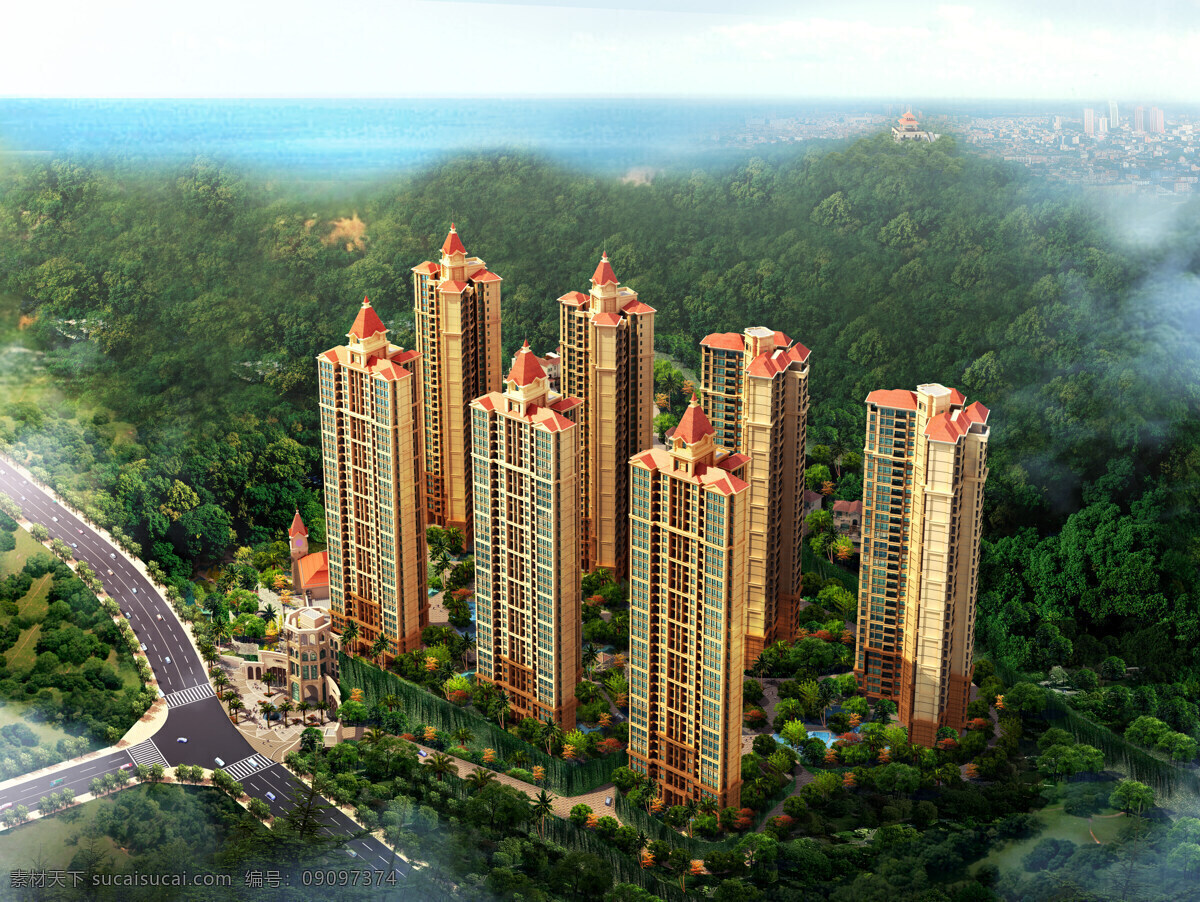 房地产 鸟瞰图 房地产鸟瞰图 小区 住宅