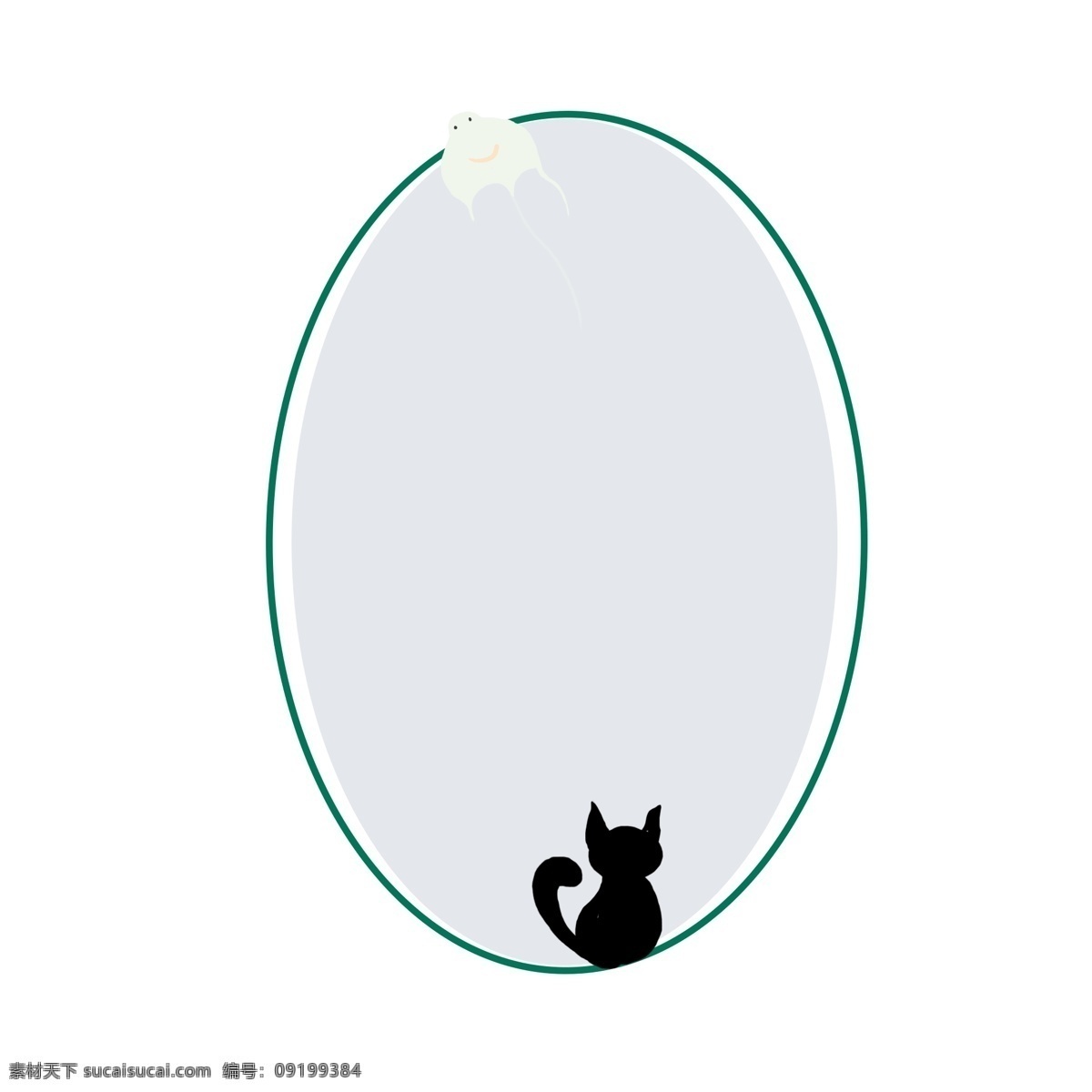 可爱 猫咪 边框 猫咪的边框 黑色的猫咪 椭圆的边框 动物的边框 卡通边框 美丽边框 漂亮边框