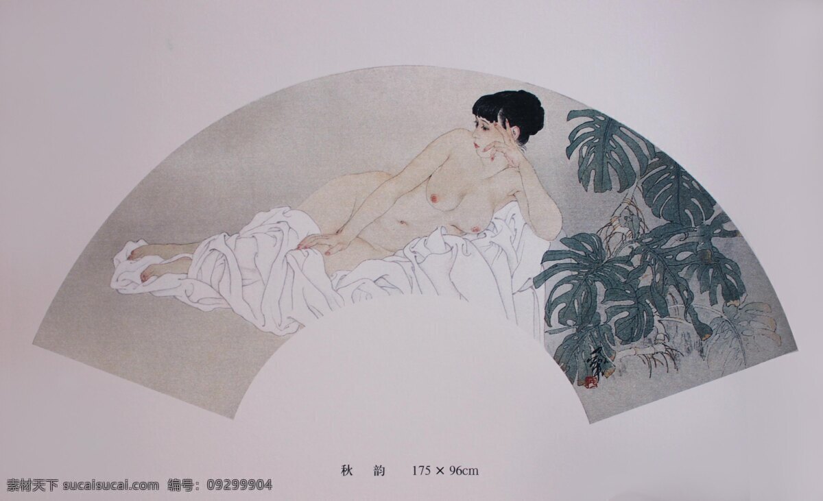 秋韵 工笔画 中国画 何家英 美女 休闲 人物 中国 精品 绘画书法 文化艺术
