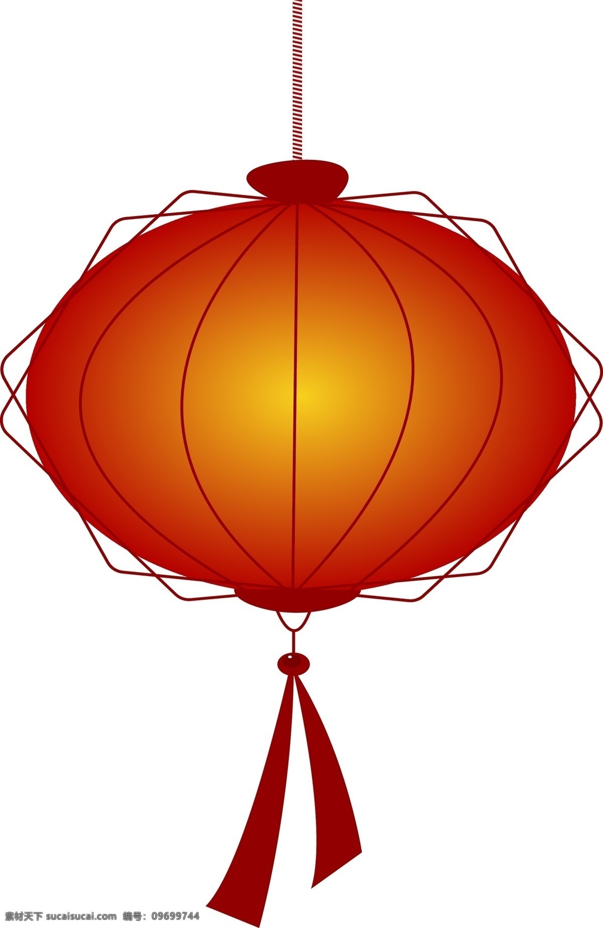 春节 元素 大红 灯笼 圆形 喜庆 新年 红色 传统
