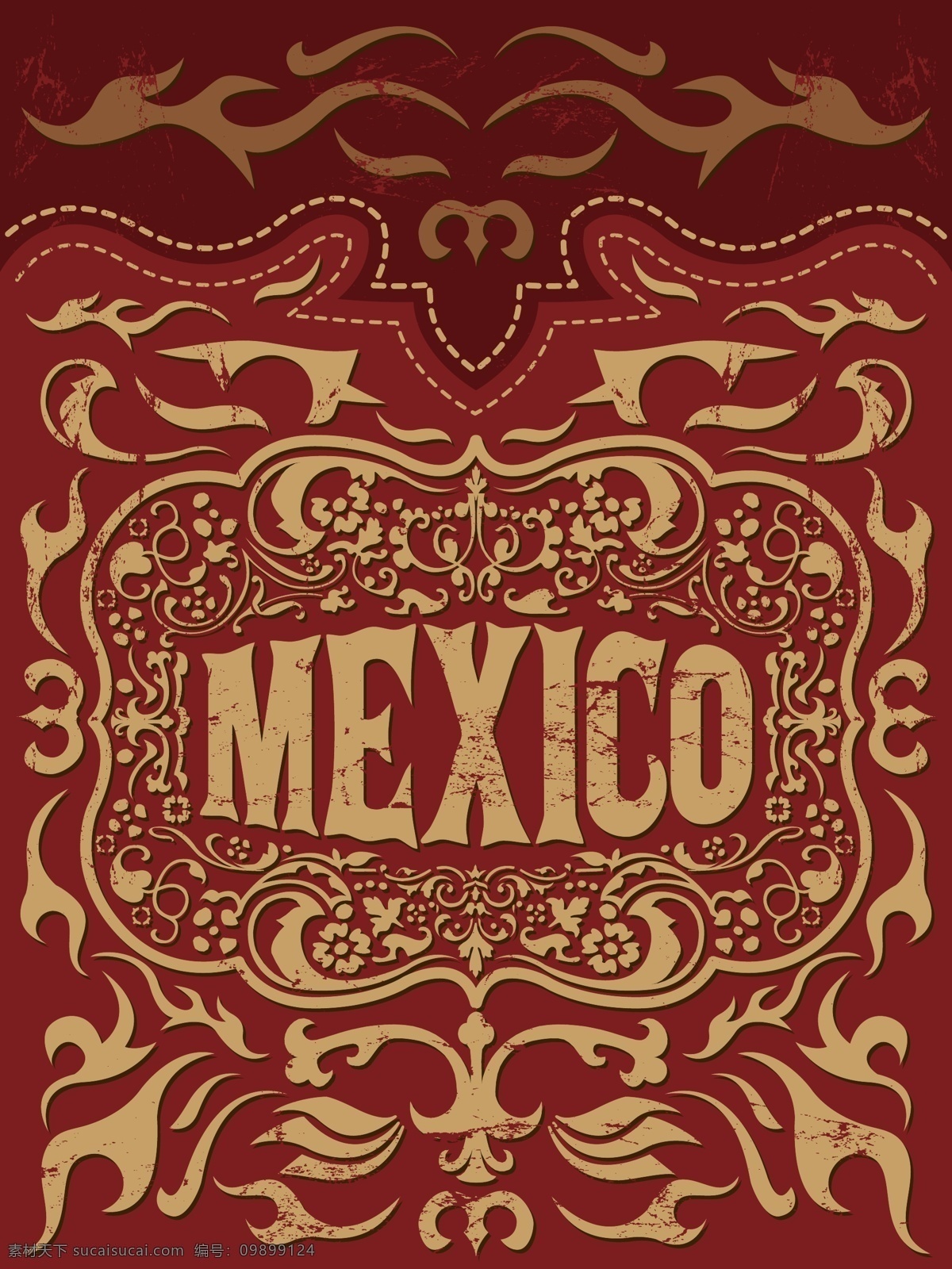 红色 花纹 墨西哥 背景 红色背景 艺术字体 墨西哥国旗 矢量图案 边框底纹 背景图案 生活百科 矢量素材